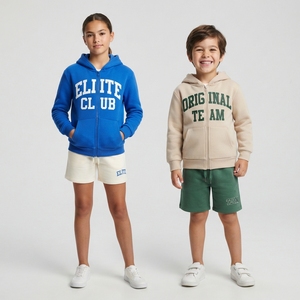 Veste à capuche en polaire bicolore pour enfants, garçons et filles, fermeture éclair intégrale, chaude, confortable, décontractée, sweat-shirt d'hiver pour enfants - Product Image 4