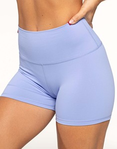 Shorts pour femmes bleus personnalisés taille haute, respirants, anti-transpiration, pour fitness et entraînement, de haute qualité, avec effet froncé - Product Image 2