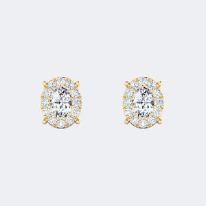 Boucles d'oreilles ovales serties de pierres de 1,30 carat au total - Product Image 1
