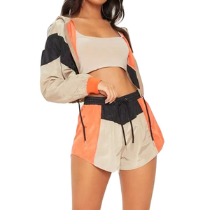 Ensemble short coupe-vent en nylon pour femme, couleur personnalisée, haute qualité, prix de gros - Product Image 2
