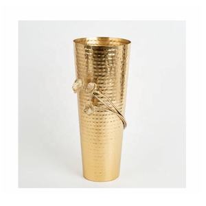 Venta caliente en forma de cilindro martillado florero de aluminio Metal moderno jarrón de mesa jarrón de Metal para la decoración de la sala de estar del hogar - Product Image 2