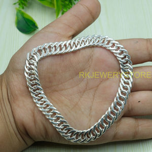Pulsera de Plata de Ley 925 con Eslabones Cubanos para Hombre y Mujer, Cadena Gruesa Estilo Hip Hop, Cadena de Muñeca Plateada, Venta al por Mayor, Personalizada - Product Image 4