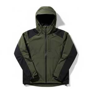 Vêtements de sport pour hommes de qualité supérieure, coupe-vent léger en polyester/nylon, imperméable, réfléchissant, à fermeture éclair, avec capuche - Product Image 1