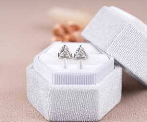 IGI Lab Diamond <b>Stud</b> Trillion Cut <b>Stud</b> <b>Earrings</b> 14K Gold Minimalist <b>Earrings</b> Everyday Wear <b>Earring</b> Pair Vintage Style <b>Earrings</b> - Product Image 5