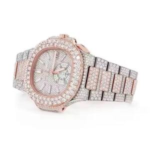 Reloj de Pulsera con Diamantes de Imitación Moissanite, Estilo Hip Hop para Hombre, a Precio de Mayoreo - Product Image 1