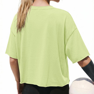 Camiseta y Pantalones Cortos de Mujer 100% Algodón con Logotipo Bordado Personalizado en 3D, Camisetas Casuales de Punto Estampadas - Product Image 6