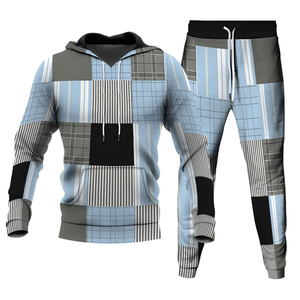 ชุดฮู้ดดี้พิมพ์ลายขนาดใหญ่ทรงหลวมพร้อมกางเกงขายาวทรงหลวม ชุดเซ็ตสองชิ้นสำหรับฤดูหนาว คอฮู้ด ผ้าโพลีเอสเตอร์ 100% ชุดวอร์ม - Product Image 4