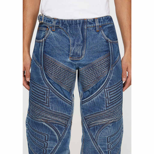 Jeans para Hombre de Alta Calidad, Fabricantes Personalizados, Corte Holgado, Estilo Biker, Pantalones Cargo, Jeans Anchos, Servicio OEM - Product Image 5