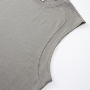 Débardeur de sport pour homme personnalisé avec logo, 180 GSM, sans manches, col rond, respirant, en coton, pour l'entraînement - Product Image 6