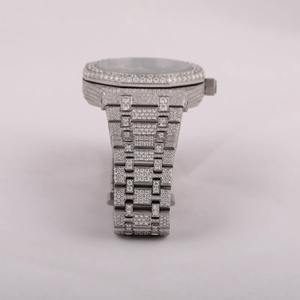 Reloj de Diamantes Moissanite VVS, Totalmente Cubierto de Diamantes, Reloj de Acero Inoxidable con Incrustaciones de Moissanite, Reloj Más Vendido - Product Image 3