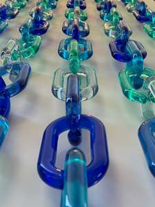 Resin <b>Large</b> Link Modern Color Mix Punk Hollow Big Chunky Long Necklace Chain Home Decoration Handcrafted Birthday - Product Image 2