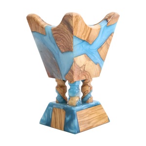 Brûleur d'encens Mabkhara élégant et moderne en bois et résine, de luxe, pour les espaces de vie - Product Image 5