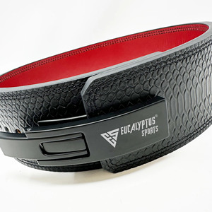 Custom Logo Crocodile Leather Style Premium Lever Weightlifting Belt for Men Gym <b>Back</b> <b>Support</b> Powerlifting Bodybuilding Belt OEM - Product Image 3