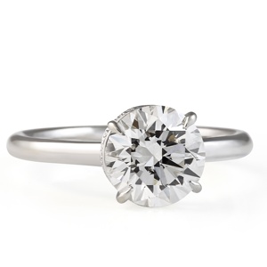Bague de fiançailles solitaire en diamant de laboratoire rond de 1,73 carat, coupe ronde, 4 griffes, certifiée IGI. - Product Image 2