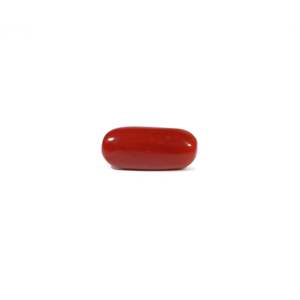 Natural Red Coral Oval Cabochon Loose Gemstone 5.09 Carat Certified Wholesale - Product Image 2