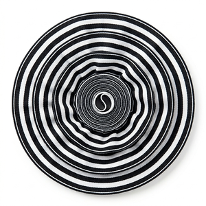 Cinta Grosgrain de 38mm con Rayas Multicolores en Blanco y Negro para Empaquetado de Boutique, Accesorios para el Cabello, Envoltura Decorativa y Decoración de Fiestas - Product Image 2