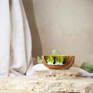 Epoxy Resin <b>Small</b> <b>Bowl</b> Sustainable Wooden <b>Bowl</b> Eco-Friendly Durable Wood Food Feeding <b>Bowl</b> made in Uttar Pradesh Skill Artisan - Product Image 6