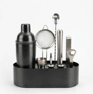 Ensemble d'outils de barman en acier inoxydable rose gold avec support en bois pour les fêtes, barware complet, ensembles d'outils de bar à cocktails - Product Image 5