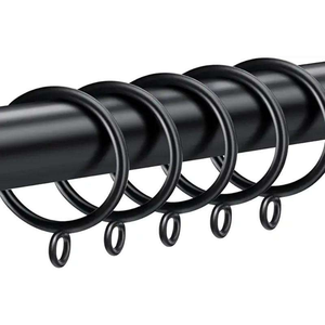 Anneau de rideau métallique avec clip de fixation pour fenêtre domestique, support pour tringles à rideaux, rails et accessoires de rideaux de qualité supérieure - Product Image 1
