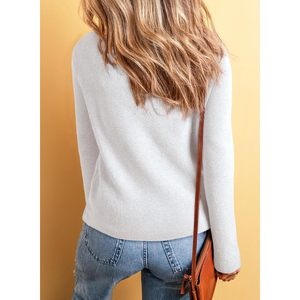 2025 <b>Women's</b> V Neck <b>Cardigan</b> Sweaters Long Sleeve Knit <b>Oversized</b> Wool Embroidered Print and Solid Casual Style for Autumn - Product Image 6
