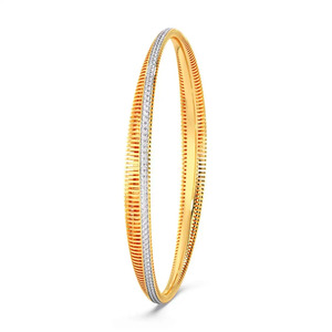 Brazalete de Oro de Dos Tonos con Borde Acanalado y Línea de Diamantes Cultivados en Laboratorio - Product Image 3