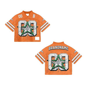 Maillot de football américain rétro en maille polyester de haute qualité, personnalisé OEM, respirant, coupe ample et courte - Product Image 1