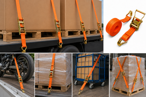 OEM 38mm Premium Polyester <b>Cargo</b> Securing Strap with Wire Hooks 6m 2000kg Custom Logo Available - Product Image 4