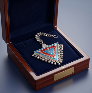 DIVYORO - MAANGTIKKA TRIANGULAR CLÁSICA DE LATÓN PARA BODA, 13 CM - Product Image 4
