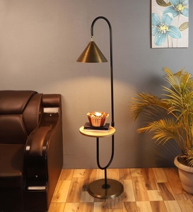 Luxury brass iron shade <b>shelf</b> floor <b>lamp</b> with metal base oem odm low moq factory price wholesale bulk supply - Product Image 6