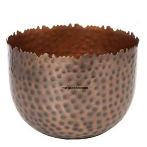 Pot de fleurs en métal de grande taille, texture martelée en aluminium, décoration pour la maison et le jardin, pot de plantes vert en métal à vendre - Product Image 1