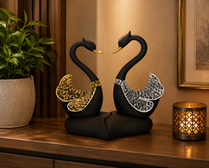 Juego de Figuras de Cisne Negro, Resina Hecha a Mano, Ecológica, Duradera, Decoración Artística Contemporánea con Temática Animal, para Mesa de Salón - Product Image 1