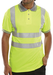 เสื้อโปโลสะท้อนแสงแบบ Hi-Vis สำหรับงานความปลอดภัย เสื้อโปโล T-Shirt แบบสะท้อนแสงสั่งทำโลโก้ได้ เสื้อผ้าทำงานที่ระบายอากาศได้ดีสำหรับคนงาน - Product Image 3