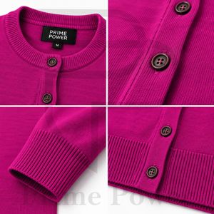 Women's Casual Knitted <b>Cardigan</b> <b>Sweater</b> Bulk Supplier Long Sleeve Button Up Ribbed Hem Soft Fashion Manufacturer Factory - Product Image 3