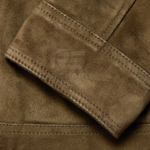 Streetwear Mens <b>Suede</b> Leather <b>Jacket</b> Premium Soft Finish Slim Fit Classic Casual Fashion Wear - Product Image 4