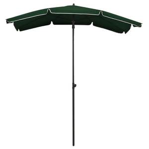 Parasol de jardin inclinable en polyester vert 78,7 x 51,2 po et bases pour parasols de terrasse - Product Image 2