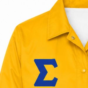 Veste blanche à lignes croisées Sigma Gamma Rho avec design de blason personnalisé, lettres de la sororité grecque SGRho, vêtement universitaire entièrement zippé sur mesure - Product Image 3