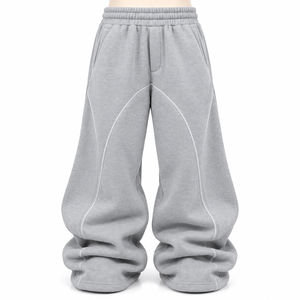 Ensemble de survêtement unisexe en molleton épais gris uni avec sweat à capuche zippé et pantalon de jogging, personnalisable avec logo imprimé - Product Image 3