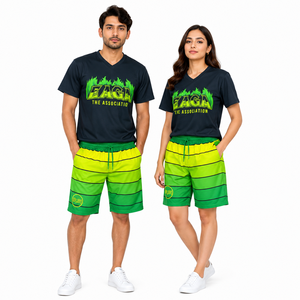 T-shirts et shorts personnalisés pour hommes, 100% coton jersey, anti-boulochage, impressions numériques par sublimation DTG, écologiques, séchage rapide, respirants - Product Image 3