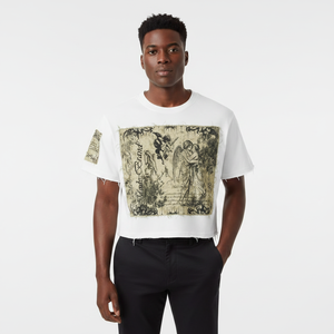 Mens Summer Streetwear Oversized T <b>Shirt</b> Geometric <b>Patchwork</b> 100% Cotton 240 Grams Embroidery Digital Print - Product Image 6