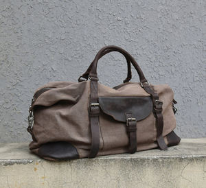 กระเป๋าเดินทางหนังและผ้าใบแฟชั่นแบบซิป OEM ขายส่ง รุ่นวินเทจ กันน้ำ กระเป๋าถือแบบดัฟเฟิล LCTB-0015 - Product Image 1