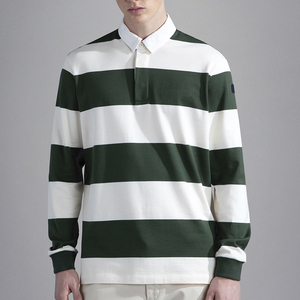 Camisa de Rugby Casual de Manga Larga para Hombre con Logotipo Personalizado, 100% Algodón, Transpirable, Ecológica, Jersey Sólido de Alta Calidad con Botones al Frente, 220g - Product Image 1