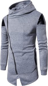 Wholesale Mens <b>Gothic</b> Assassin Robe Hoodie Asymmetric Zipper Longline Fleece <b>Jacket</b> Side Lace Drawstring 100% Cotton Winter - Product Image 5