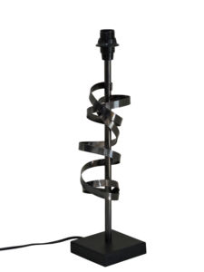 Base de lampe de table industrielle moderne en aluminium noir - Support de lampe de bureau en métal à ruban spiralé pour la décoration du salon et du bureau - Product Image 4