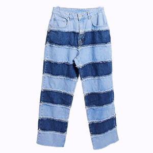 Pantalones Vaqueros de Mezclilla Sólida de Cintura Media, Corte Regular, Largos, Talla Grande, Casuales, Transpirables, Ecológicos, de Algodón Azul Otoñal para Mujer - Product Image 4