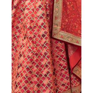 <b>Wedding</b> Dresses Alluring Red Embroidered Silk Plus Size Lehenga Choli - Product Image 2