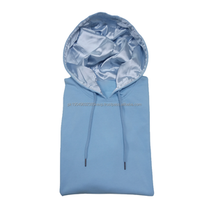 Sudadera con capucha de hombre extragrande de algodón con logotipo personalizado 100%, Jersey largo con estampado de hojaldre, forro de satén de seda, estampado de temporada de primavera - Product Image 3