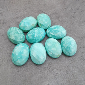 Turquoise tibétaine naturelle, taille damier, forme ovale, calibrée, qualité AAA+, certifiée par un tiers, Rajasthan, pour la fabrication de bijoux - Product Image 3
