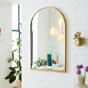 Elegant Home Decorations Gold Metal Frame Wall Hanging <b>Mirror</b> Rectangle <b>Arched</b> Shape High Quality <b>Mirrors</b> - Product Image 2