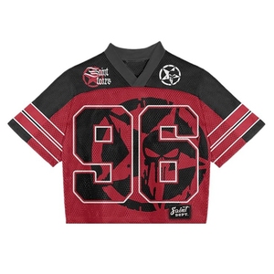 เสื้อเจอร์ซีย์อเมริกันฟุตบอลแบบตาข่ายสุดพิเศษ เนื้อผ้าระบายอากาศพรีเมียม ปักชื่อทีมได้ตามต้องการ ผ้ายืดสแปนเด็กซ์/โพลีเอสเตอร์ คอวี ทรงสปอร์ต สำหรับทุกเพศ - Product Image 5