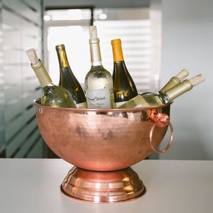 Luxury entertaining piece copper <b>bar</b> accessory elegant drink tub festive champagne holder ice storage bucket handcrafted metal - Product Image 5